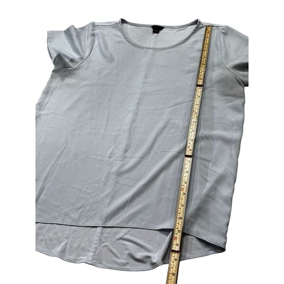 Ann Taylor Womens Light Blue Short Sleeve Top M Rayon & Polyester - Picture 10 of 10